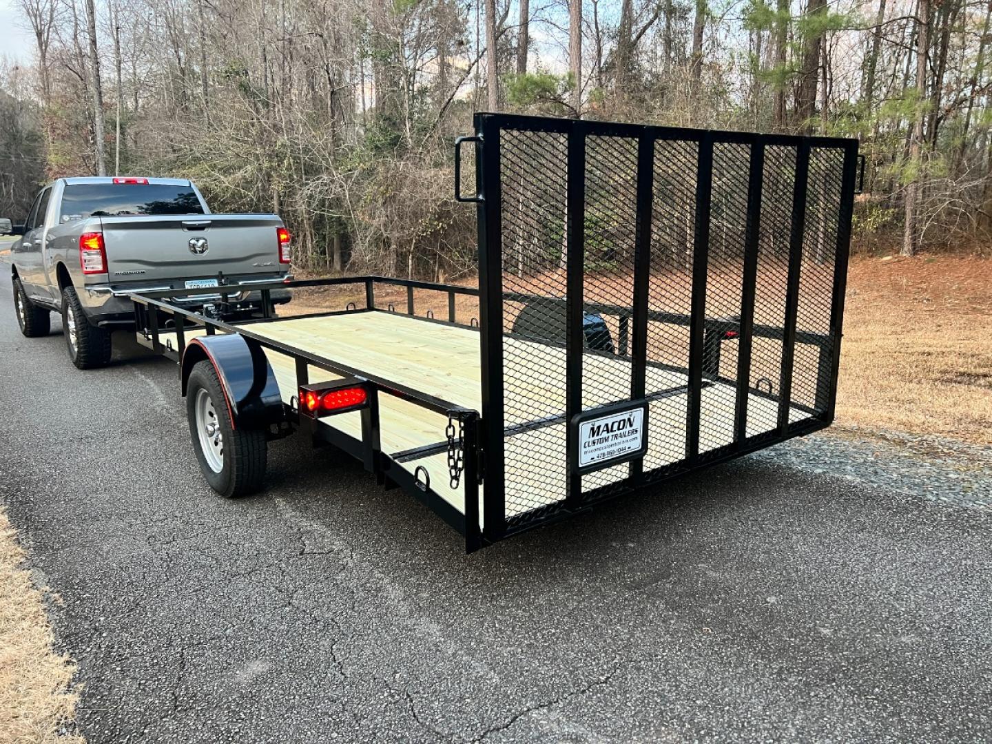 2024 Black Macon Custom Trailers 6.5ft X 14ft Utility , located at 1330 Rainey Rd., Macon, 31220, (478) 960-1044, 32.845638, -83.778687 - 6ft 6" Wide X 14ft Long Utility Trailer is Really Loaded Out! 24" Beavertail Floor at the Rear, Makes it Easy to Load! Haul Lawn Tractor, Lawn Mowers, Landscaping Equipment, Water Tanks, ATV's, Etc. 3,500 lb Axle, 7 Pin Connector Heavy Duty with 2" X 3" Angle Iron Floor Joists! Most Companies - Photo#17