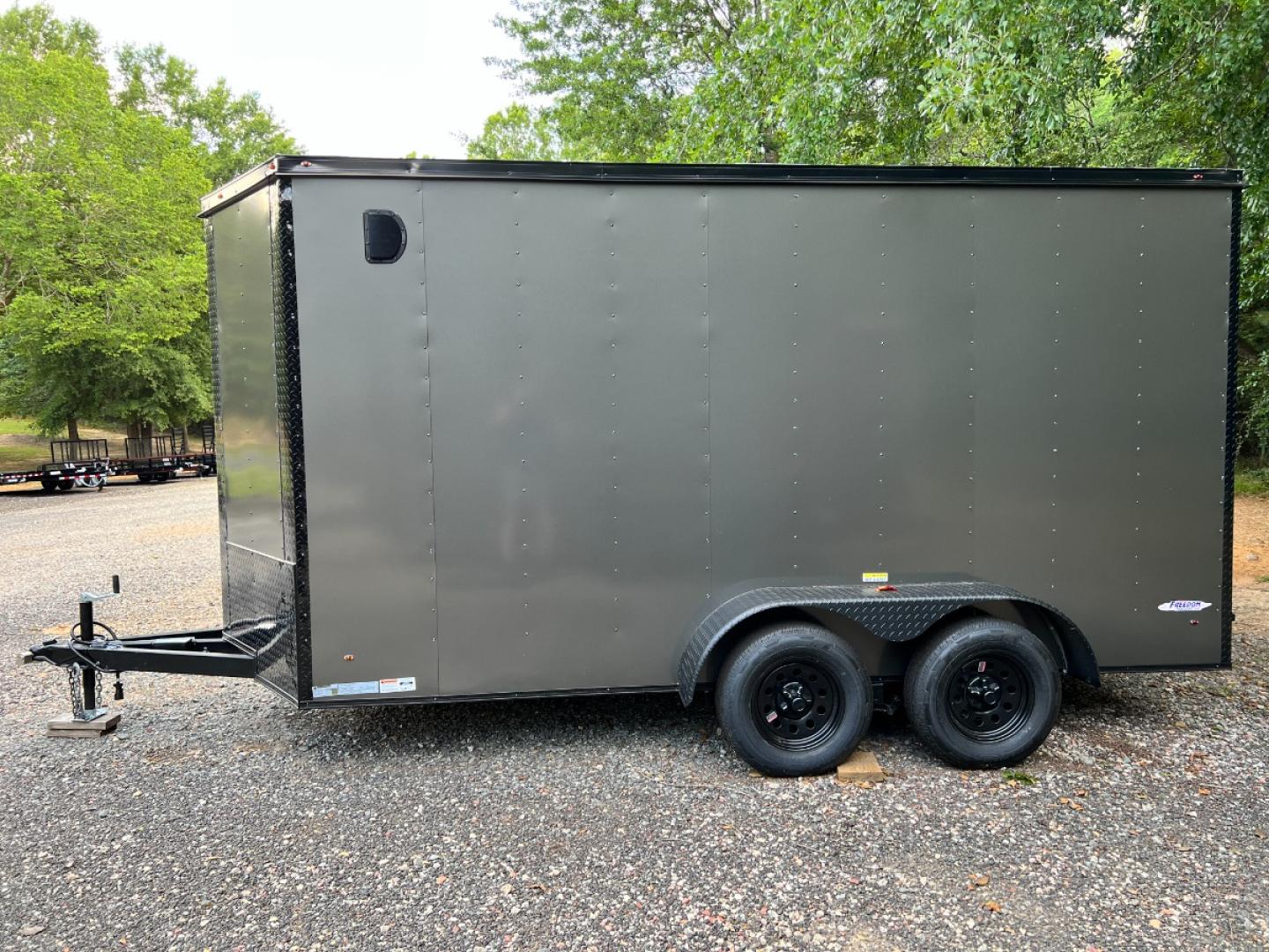 2023 Charcoal Metallic w/Black Out Pkg. Freedom Trailers 6ft X 14ft Tandem , located at 1330 Rainey Rd., Macon, 31220, (478) 960-1044, 32.845638, -83.778687 - Brand New 2023 "Top of the Line" Freedom Brand Trailer Made in South Ga. Compact Size, Great for Tools or Cycle's! Awesome 6ft X 14ft Tandem Enclosed Cycle Hauler & Cargo Trailer! Taller Inside Height is 7ft 2" Tall Inside & the Ramp Door Clearance is 6ft 8" at the Back! .080 Thick Metallic - Photo#15