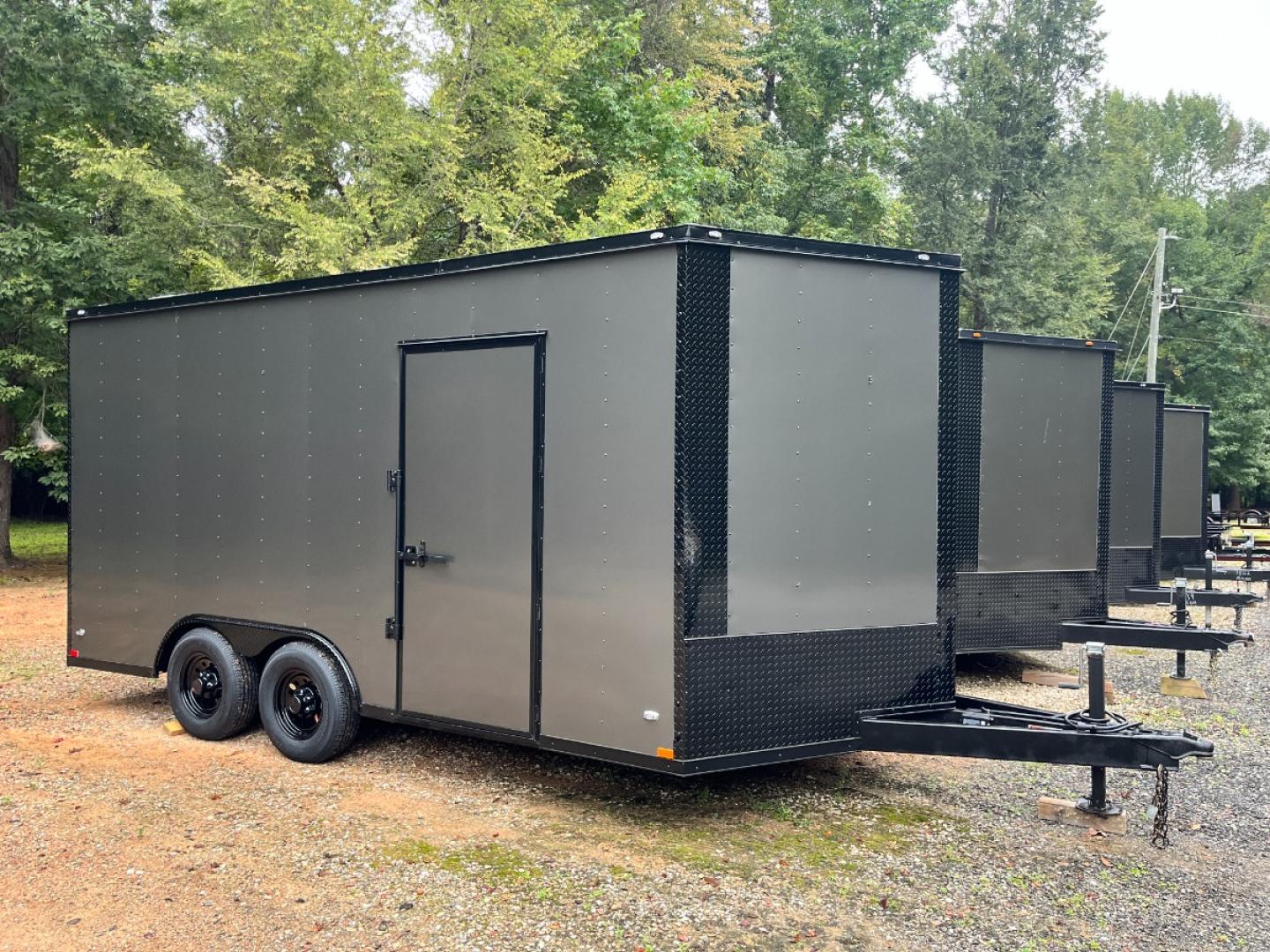 2024 .080 Charcoal Elite Cargo 8.5ft X 16ft Tandem , located at 1330 Rainey Rd., Macon, 31220, (478) 960-1044, 32.845638, -83.778687 - Brand New 2024 Elite 8.5ft X 16ft Tandem Enclosed Cargo Trailer! Made by Elite Trailers, in Tifton, Ga! Larger 5k lb Axles! This is the Best Quality Trailer Built Today, in Georgia! .080 Thick Charcoal Metallic Skin, with the Black Out Pkg Trim! One Piece Rubber Roof, on top of 7/16" OSB, for a - Photo#0