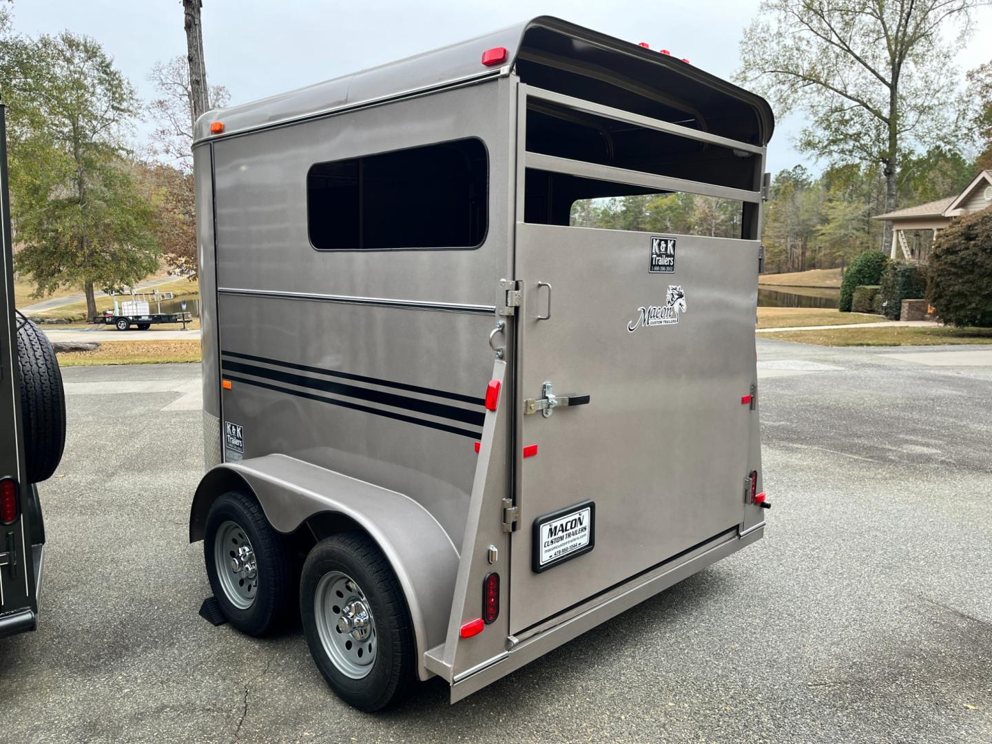 2024 Pewter Metallic Bee Trailers 2 Horse Straight Load Wrangler , located at 1330 Rainey Rd., Macon, 31220, (478) 960-1044, 32.845638, -83.778687 - Sold Special Order Only! Brand New Bee Brand 2 Horse Straight Load Wrangler Series Trailer. Super Deluxe 6ft X 10ft Outside Model is 7ft Tall for Larger Horses too! Made Using Rust Resistant Galvanneal Steel Made in USA! Escape Door and Huge Tack Area, w/Sliding Saddle Rack! Tandem 3,500lb Spri - Photo#11