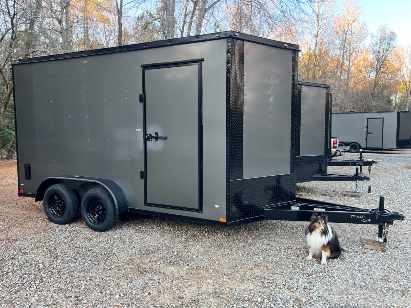 2024 .080 Charcoal Metallic w/Black Out Pkg. Elite Cargo 7ft X 14ft Tandem , located at 1330 Rainey Rd., Macon, 31220, (478) 960-1044, 32.845638, -83.778687 - Brand New 2024 "Top of the Line" Elite Cargo Brand Trailer Made in South Ga. Awesome 7ft X 14ft Tandem Enclosed Cycle Hauler & Cargo Trailer! Taller Inside Height is 7ft 6" Tall Inside & Ramp Door Clearance is 7ft! .080 Thick Metallic Charcoal Aluminum Skin is Awesome! Black Out Pkg Trim, Wider - Photo#0